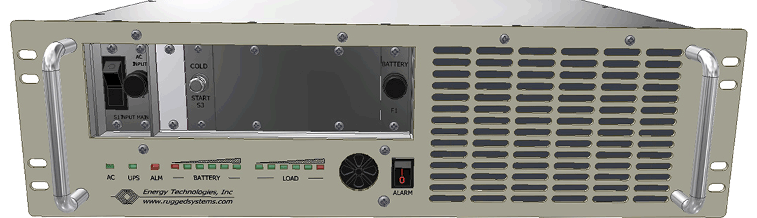 P/N: ETI0001-1004 Rugged COTS UPS Standard Front Panel Layout NSN: 6130-01-441-1150